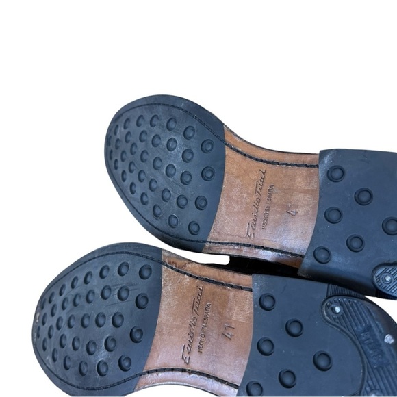 Emidio Tuicci Espana Brown Mens Brassy Gold Buckled Shoes Size Mens 41 - Picture 9 of 10